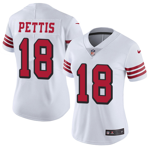 San Francisco 49ers Limited White Women Dante Pettis NFL Jersey #18 Rush Vapor Untouchable